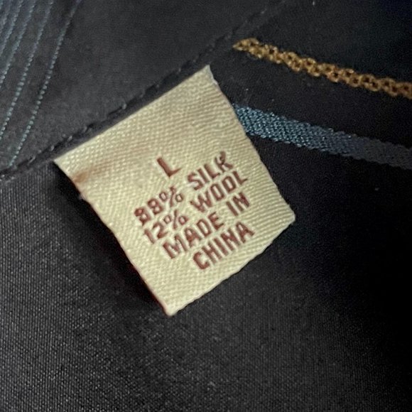 Men's Tommy Bahama Black Multi Color Stripe Dress Shirt in Large - Picture 7 of 8